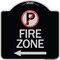 Signmission No Parking Symbol and Left Arrow Heavy-Gauge Aluminum Architectural Sign, 18" x 18", BS-1818-24655 A-DES-BS-1818-24655 - alternate 1